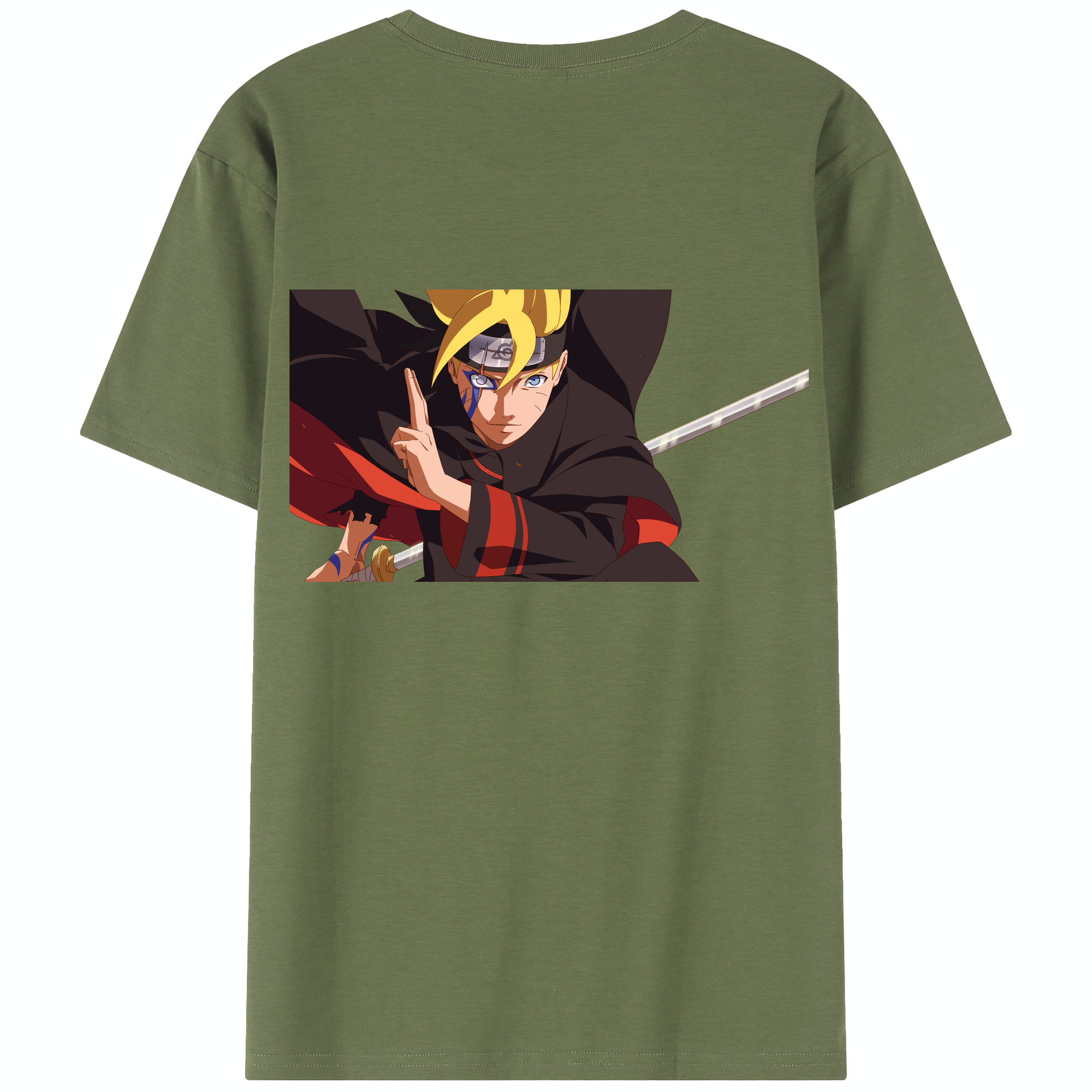 （画像用） NARUTO -ナルト- うずまき ボルト Uzumaki Boruto 綿100％半袖Tシャツ（背面プリント）